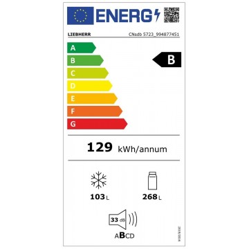 Liebherr CNsdb 5723 Plus Ψυγειοκαταψύκτης 371lt Total NoFrost Υ201.5xΠ59.7xΒ67.5εκ. Inox